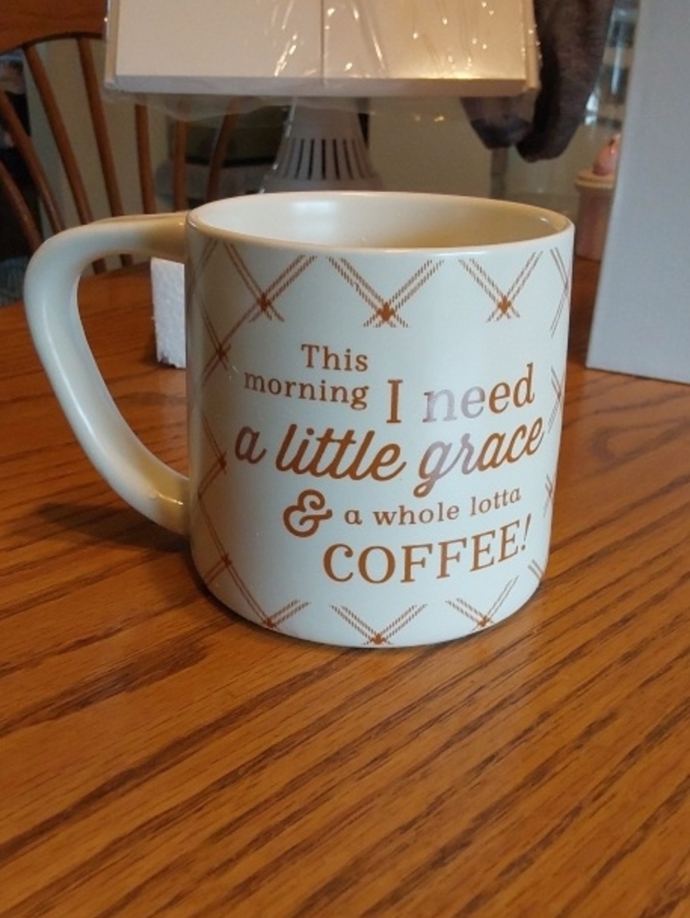 DayspringWhite Ceramic Coffee Mug with Gold Script - Inspirational Morning Quote